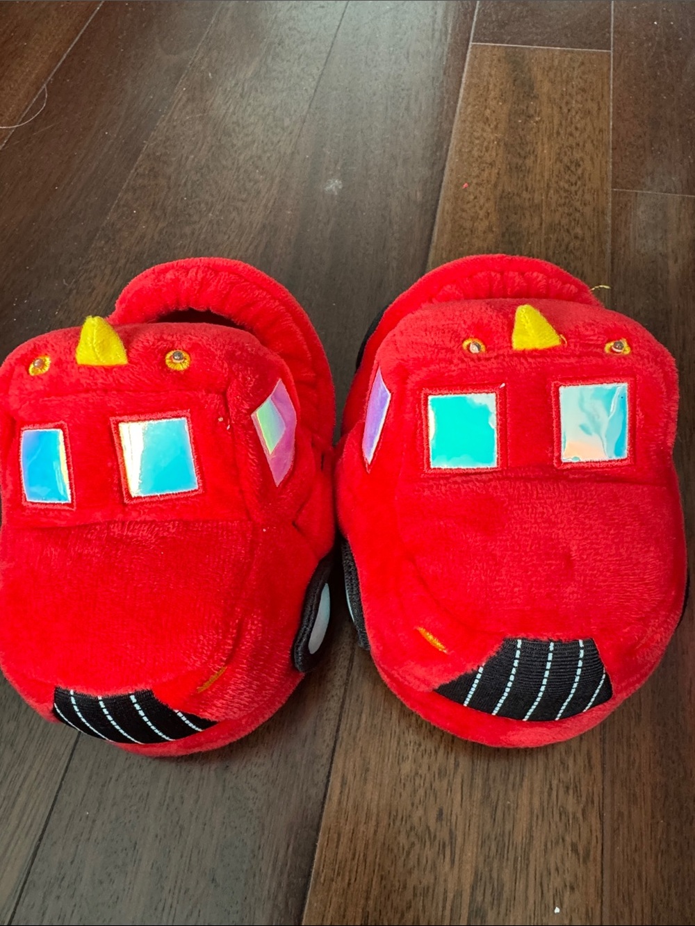 Robeez Red and Yellow Plush Fire Truck Slippers